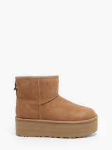 Boots Classic Mini Platform Uit Leder Ugg Beige women 1134991
